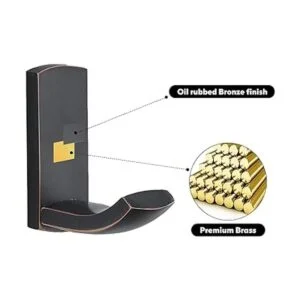 WINCASE Ganchos de bronce para toallas de baño paquete de_5