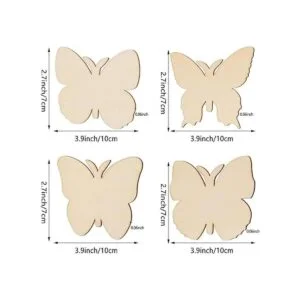 WHQXFDZ 40 piezas de mariposa de madera sin terminar_2