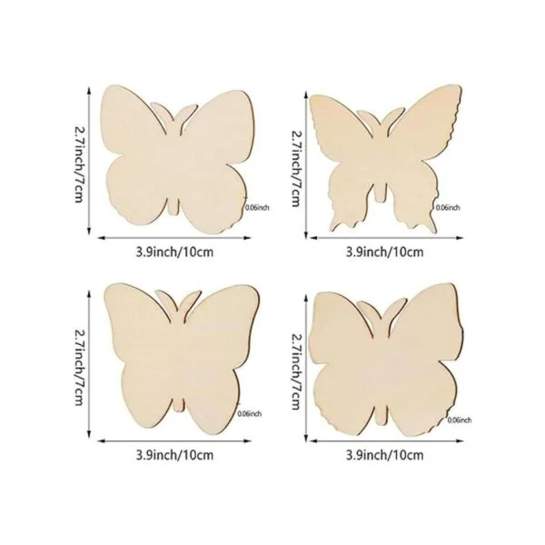 WHQXFDZ 40 piezas de mariposa de madera sin terminar_2