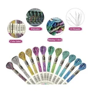 WILLBOND 24 hilos metálicos para bordar hilo de bordado