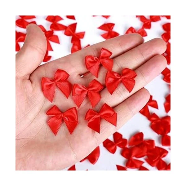 WHQXFDZ 160 lazos de cinta roja y verde para boda_4