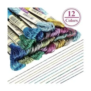 WILLBOND 24 hilos metálicos para bordar hilo de bordado