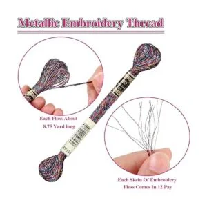 WILLBOND 24 hilos metálicos para bordar hilo de bordado