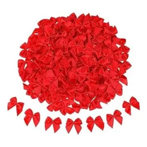 WHQXFDZ 160 lazos de cinta roja y verde para boda_1