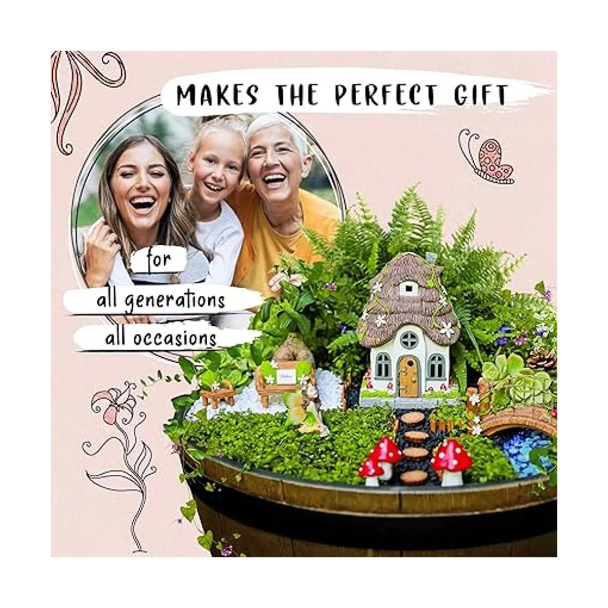WILD PIXY Kit de accesorios para jardín de hadas Casa