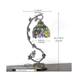 WERFACTORY Lámpara de noche estilo Tiffany lámpara de_4