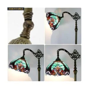 WERFACTORY Tiffany Lámpara de pie con cristal de enlace_5