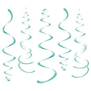 WEVEN Teal Party Hanging Swirl Decorations Plastic_1