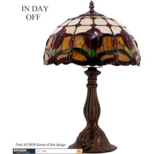 WERFACTORY Tiffany Lámpara de mesa estilo vitral_5