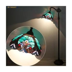 WERFACTORY Tiffany Lámpara de pie con cristal de enlace_4