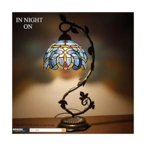 WERFACTORY Tiffany Lámpara de mesita de noche de vidrio_3