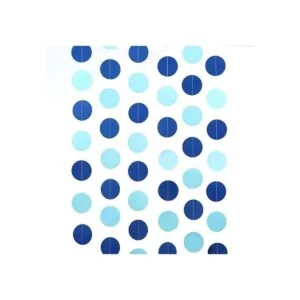 WEVEN Guirnalda de papel azul con puntos circulares para_4
