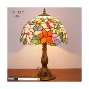 WERFACTORY Lámpara de mesita de noche estilo Tiffany_4