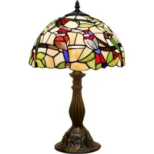 WERFACTORY Tiffany Lámpara de mesa de cristal de colores_1
