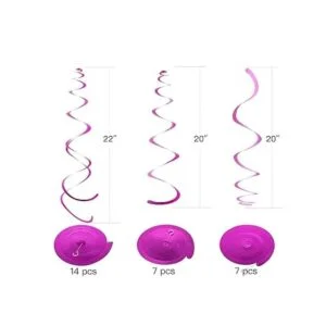 WEVEN Decoración de remolinos colgantes de fiesta rosa_2