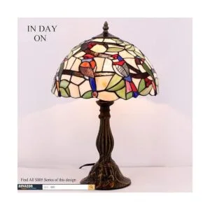 WERFACTORY Tiffany Lámpara de mesa de cristal de colores_4