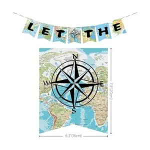 WERNNSAI Bon Voyage Banderín para fiestas con diseño de_5