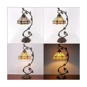 WERFACTORY Tiffany Lámpara de mesa de vitrales color_2