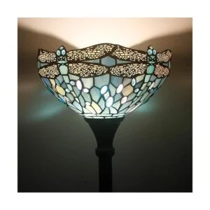 WERFACTORY Tiffany Lámpara de pie azul marino luz de_2