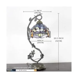 WERFACTORY Tiffany Lámpara de mesa de vitrales estilo_4