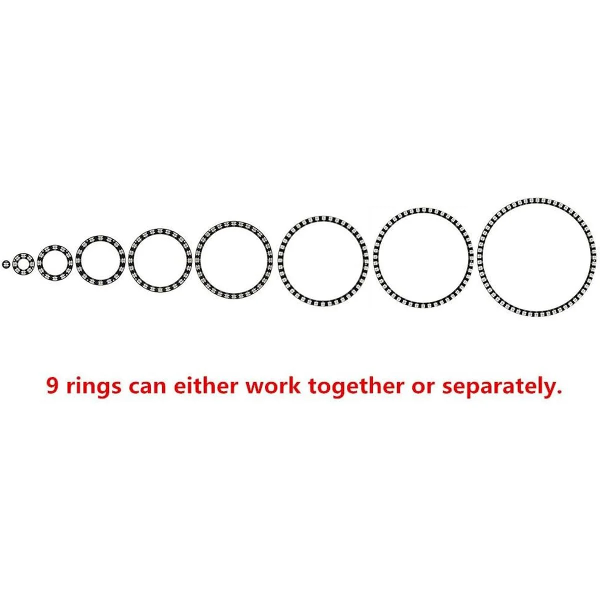 WESIRI 241 LED 9 anillos WS2812B 5050 RGB LED anillo de_3