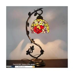 WERFACTORY Lámpara de noche estilo Tiffany lámpara de_5