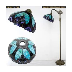 WERFACTORY Tiffany Lámpara de pie con cristal de enlace_6