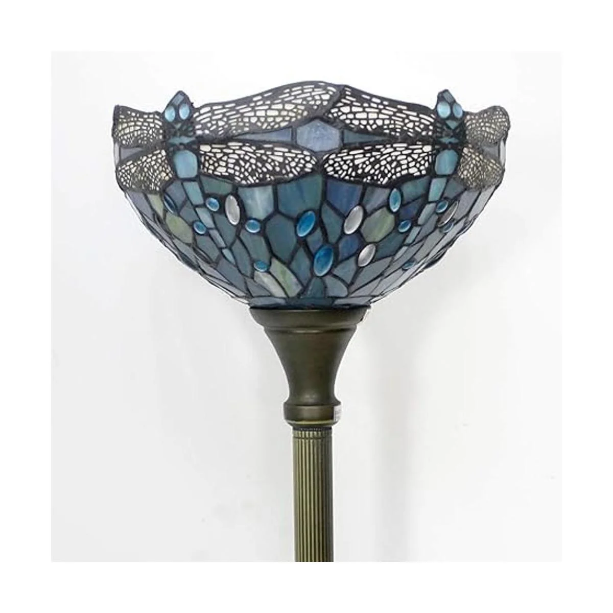 WERFACTORY Tiffany Lámpara de pie azul marino luz de_3