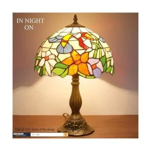 WERFACTORY Lámpara de mesita de noche estilo Tiffany_3