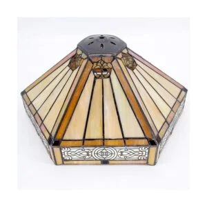 WERFACTORY Tiffany Lámpara de mesa hexagonal amarilla de_3