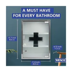 WENKO Botiquín con cerradura almacenamiento de baño_2