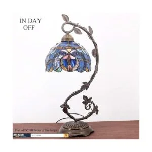 WERFACTORY Tiffany Lámpara de mesita de noche de vidrio_2