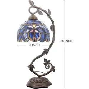 WERFACTORY Tiffany Lámpara de mesita de noche de vidrio_5