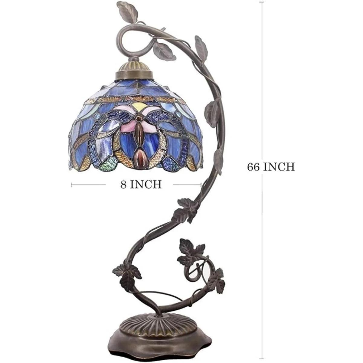 WERFACTORY Tiffany Lámpara de mesita de noche de vidrio_5