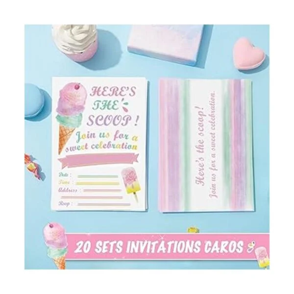 WERNNSAI Invitaciones de fiesta de helado con purpurina_5