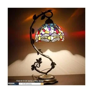 WERFACTORY Tiffany Lámpara de mesa de vitrales estilo_5