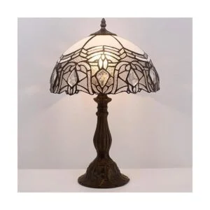 WERFACTORY Tiffany Lámpara de mesa de noche de vidrio de_2