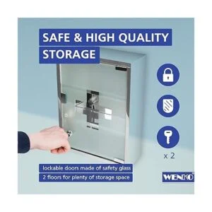 WENKO Botiquín con cerradura almacenamiento de baño_4
