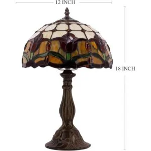 WERFACTORY Tiffany Lámpara de mesa estilo vitral_6