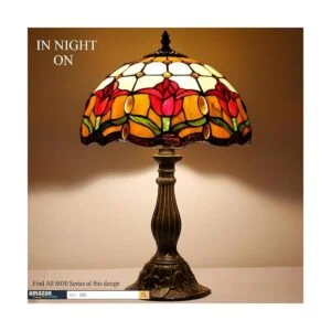 WERFACTORY Tiffany Lámpara de mesa estilo vitral_2