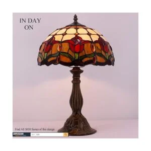 WERFACTORY Tiffany Lámpara de mesa estilo vitral_4