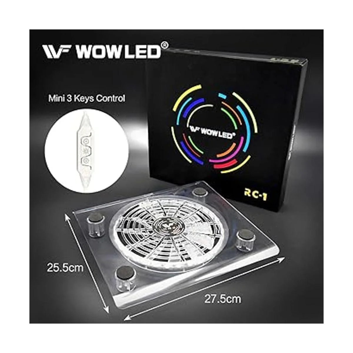 WFPOWER USB RGB LED Cooler Cooling Fan Stand MultiColor_3