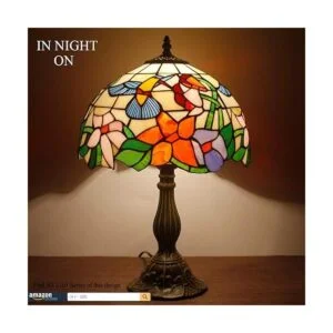 WERFACTORY Lámpara de mesita de noche estilo Tiffany_2