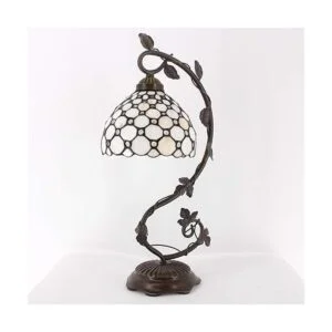 WERFACTORY Tiffany Lámpara de mesa color crema estilo_4