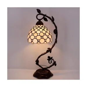 WERFACTORY Tiffany Lámpara de mesa color crema estilo_2