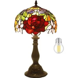 WERFACTORY Tiffany Lámpara de mesa estilo vitral lámpara_1