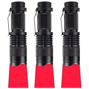 WAYLLSHINE Paquete de 3 linterna de luz roja de un solo