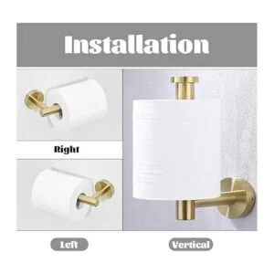 WEIKO Soporte de papel higiénico anillo de toalla dorado