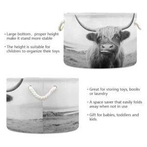 WELLDAY Cesta de cuerda de algodón para ropa de bebé de_3