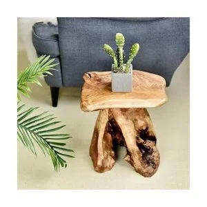 WELLAND Taburete de tocón de árbol borde vivo mesa_6